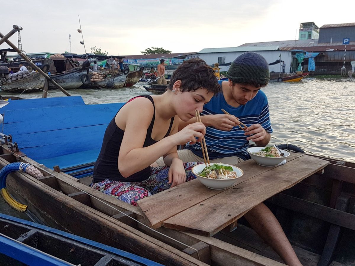Can Tho floating market tour - Have breakfast on the boat